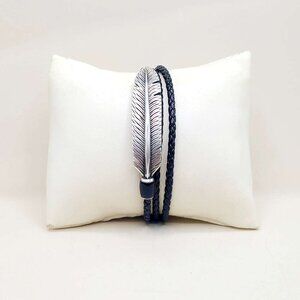 David Yurman Southwest Feather Triple-Wrap Bracelet w/ Black Onyx - Size Small
